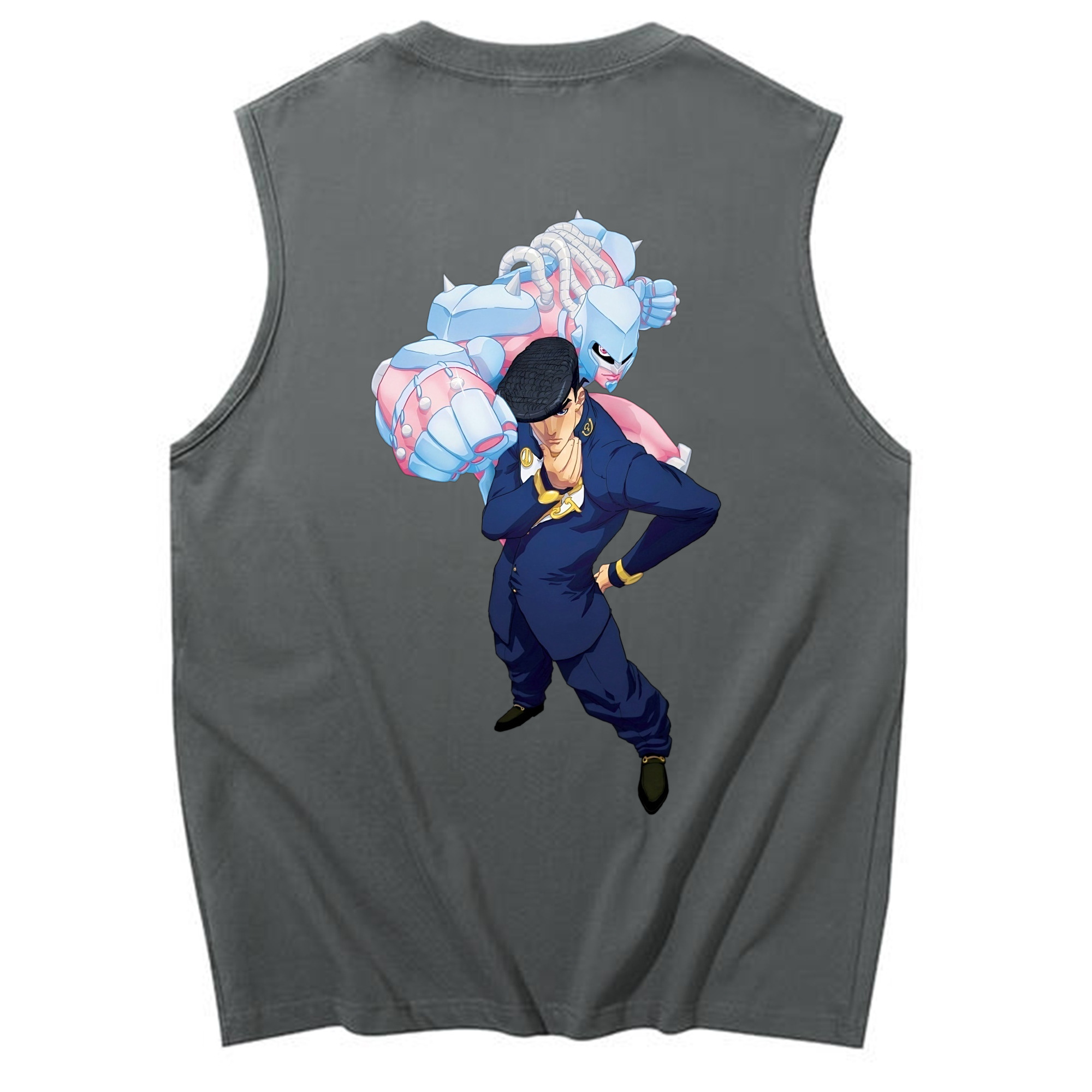 （画像用） ジョジョの奇妙な冒険 ひがしかた じょうすけ JoJo's Bizarre Adventure Higashikata Josuke コットン100％タンクトップ（背面プリント）